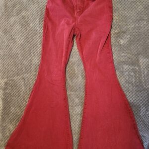 Women's Red Flared Jeans